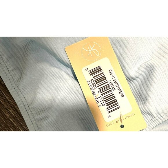 Ris-k  Lunar One-Piece Wrap Swimsuit Light Blue Size Small NEW - Picture 5 of 8